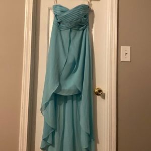 David's Bridal long mint sweetheart dress